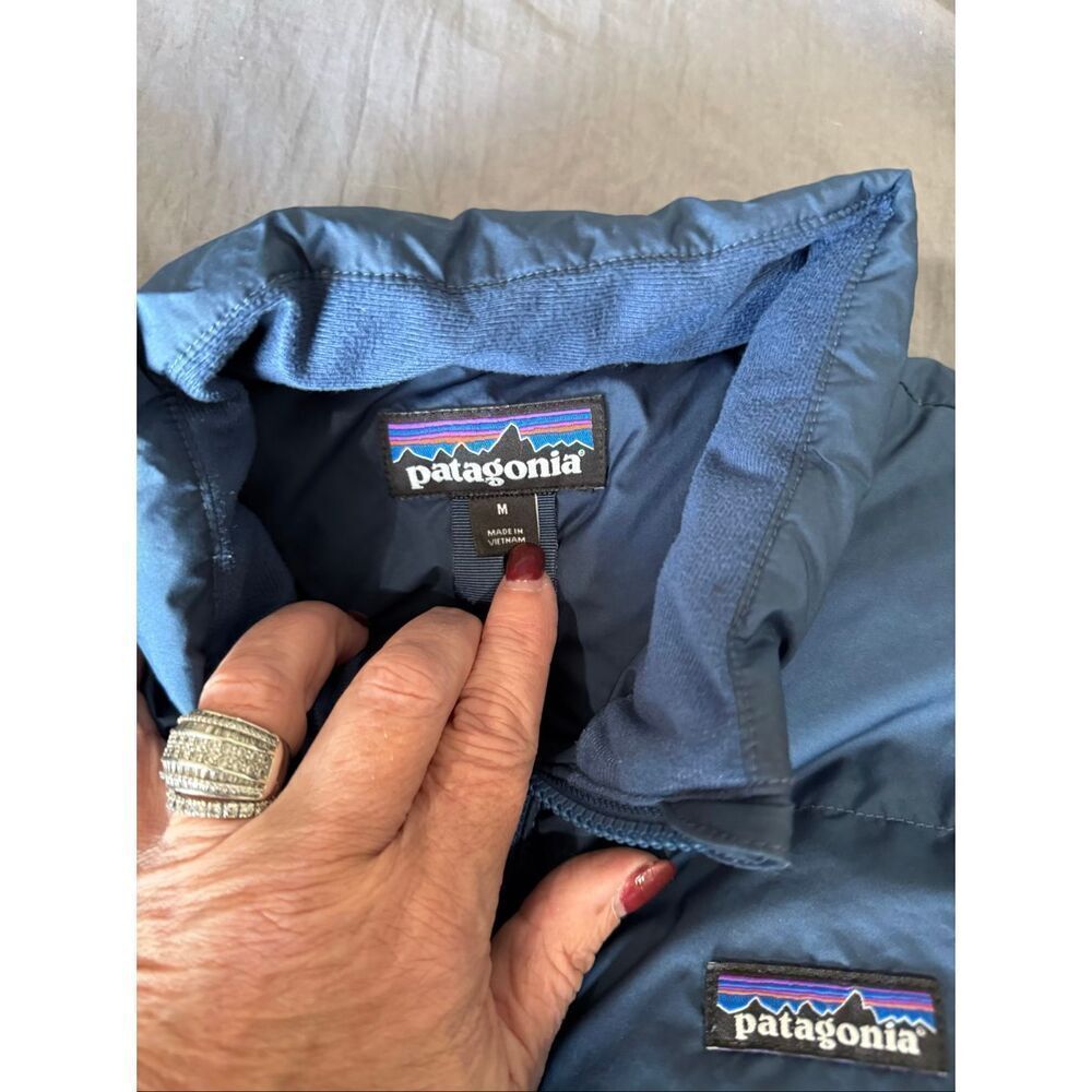 Patagonia Vintage Goose Down Blue Puffer Jacket Boys  Medium - Picture 4 of 13